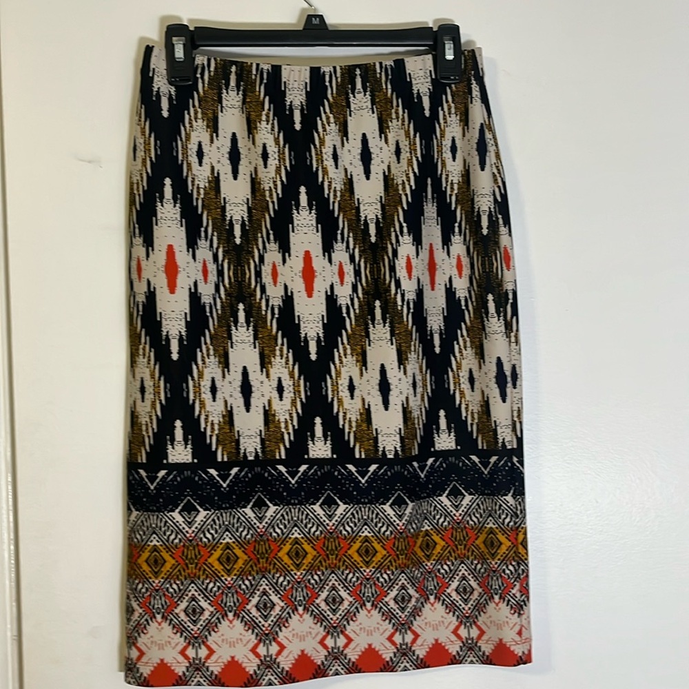 Maeve Multicolor Geometric Pencil Skirt